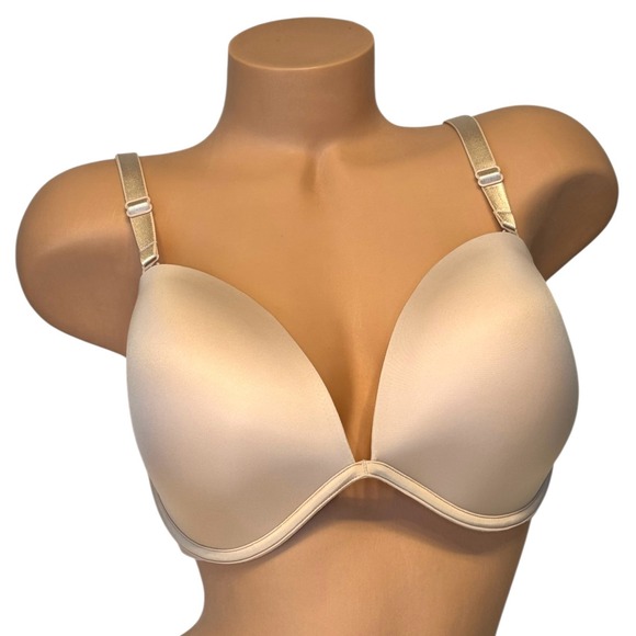 Victoria's Secret 38DD BARE MultiWay Strapless Uplift light Push up Bra Marzipan - Picture 1 of 7